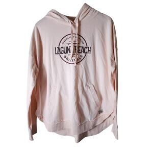 Tech Styles LAGUNA BEACH Pink Lightweight Active Long Sleeve Skater Hoodie Sz M